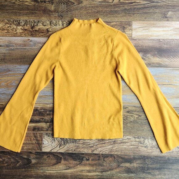 NWT Maeve By Anthropologie Bell Sleeve Mock Neck Sweater Orange - Picture 5 of 11